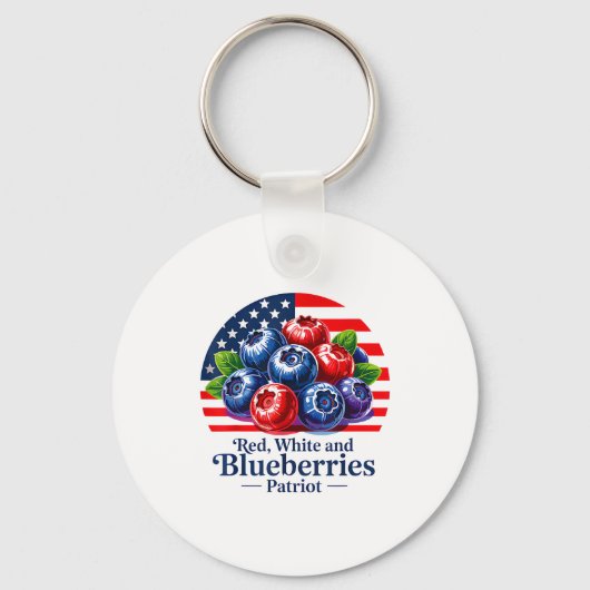 Red White And Blueberries Christian Patriotic Sleutelhanger (Voorkant)