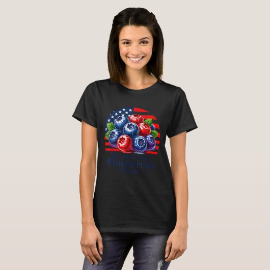 Red White And Blueberries Christian Patriotic  T-shirt (Voorkant volledig)