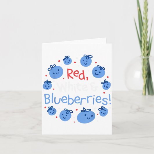 Red, White And Blueberries Patriot Dom For Men Wom Kaart (Voorkant)