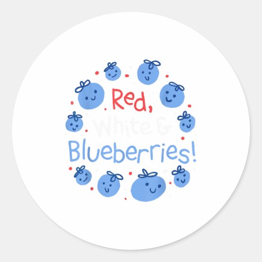 Red, White And Blueberries Patriot Dom For Men Wom Ronde Sticker (Voorkant)