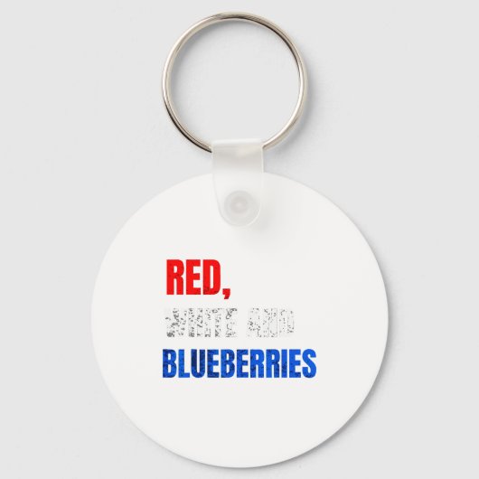 Red White And Blueberries Patriot Fun Summer Party Sleutelhanger (Voorkant)