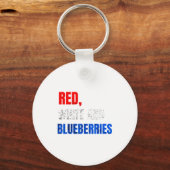 Red White And Blueberries Patriot Fun Summer Party Sleutelhanger (Voorkant)
