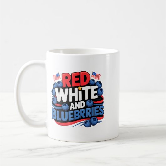 Red, White And Blueberries Patriot Koffiemok (Links)