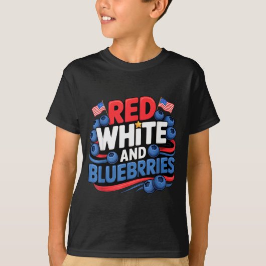 Red, White And Blueberries Patriot  T-shirt (Voorkant)