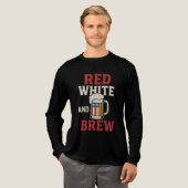 Red White and Brew Shirt – Funny Beer & USA Flag T (Voorkant)