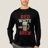 Red White and Brew Shirt – Funny Beer & USA Flag T (Voorkant volledig)