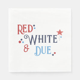 Red White and Due Baby Shower Invitation Servet