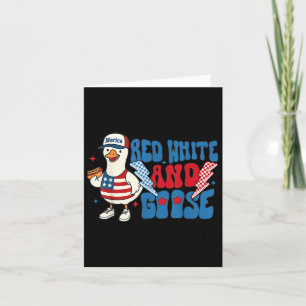 Red White and Goose Funny 4th of July beroemd gema Kaart