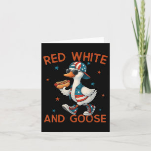 Red White and Goose Funny 4th of July beroemd gema Kaart