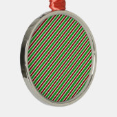 Red, White and Green Stripes Metalen Ornament (Rechts)