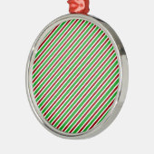 Red, White and Green Stripes Metalen Ornament (Links)