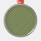 Red, White and Green Stripes Metalen Ornament (Voorkant)