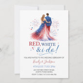 Red White and I do Wedding Invitation Kaart (Voorkant)