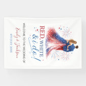 Red White and I do Wedding Welcome Spandoek (Horizontaal)