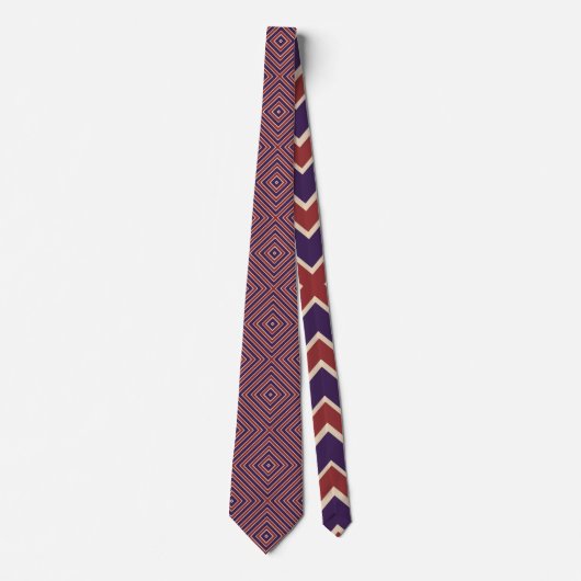 Red White And Purple Striped Diamond Pattern  Stropdas (Voorkant)