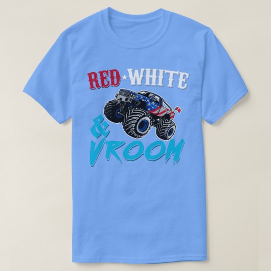 Red White And Vroom Monster Truck American Flag Cl T-shirt (Design voorkant)
