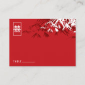 Red White Bamboo lekt dubbelXi Chinese bruiloft Plaatskaartje (Voorkant)