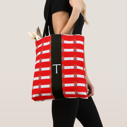 Red White Banner Grand Duchy of Tuscany Monogram Tote Bag (Dichtbij)
