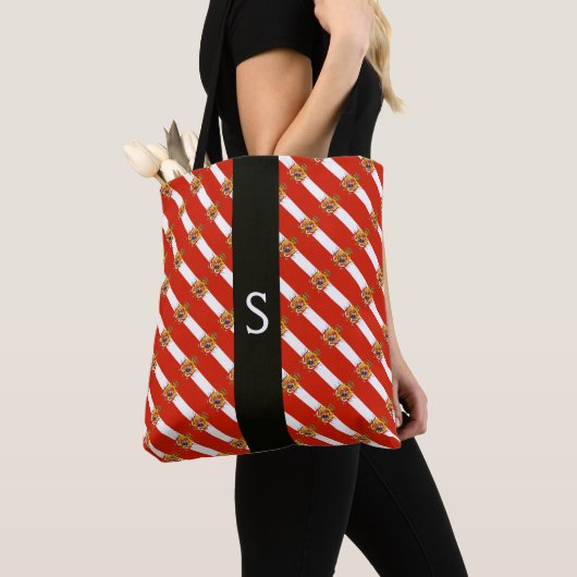 Red White Banner Grand Duchy of Tuscany Monogram Tote Bag (Dichtbij)