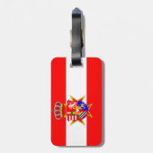 Red White Banner Groothertogdom Toscane Bagagelabel (Achterkant verticaal)