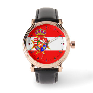 Red White Banner Groothertogdom Toscane Horloge