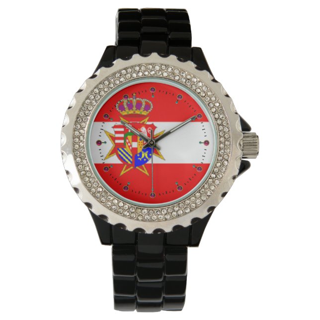 Red White Banner Groothertogdom Toscane Horloge (Voorkant)