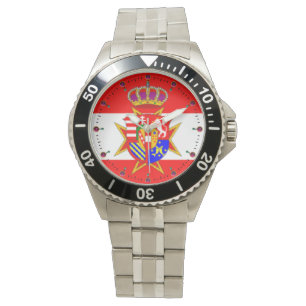 Red White Banner Groothertogdom Toscane Horloge