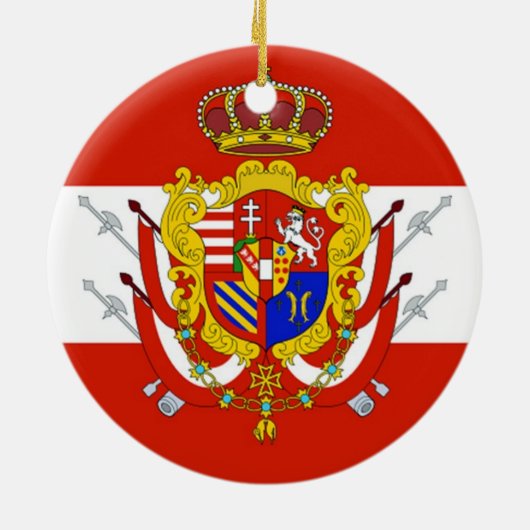 Red White Banner Groothertogdom Toscane Keramisch Ornament (Achterkant)