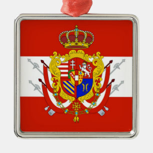 Red White Banner Groothertogdom Toscane Metalen Ornament