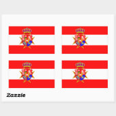 Red White Banner Groothertogdom Toscane Rechthoekige Sticker (Vel)