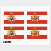 Red White Banner Groothertogdom Toscane Rechthoekige Sticker (Vel)