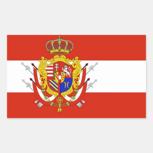 Red White Banner Groothertogdom Toscane Rechthoekige Sticker (Voorkant)