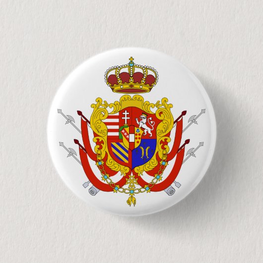 Red White Banner Groothertogdom Toscane Ronde Button 3,2 Cm (Voorkant)