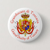 Red White Banner Groothertogdom Toscane Ronde Button 5,7 Cm (Voorkant)