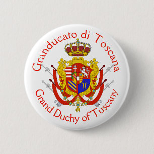Red White Banner Groothertogdom Toscane Ronde Button 5,7 Cm