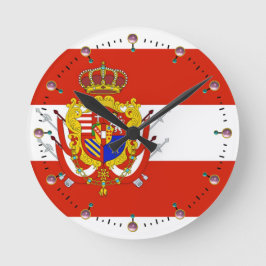Red White Banner Groothertogdom Toscane Ronde Klok