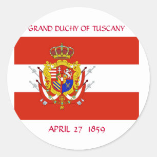 Red White Banner Groothertogdom Toscane Ronde Sticker