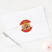 Red White Banner Groothertogdom Toscane Ronde Sticker (Envelop)