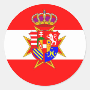 Red White Banner Groothertogdom Toscane Ronde Sticker