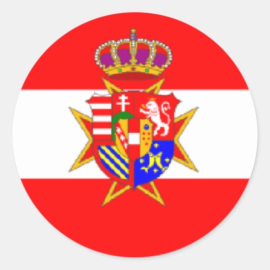 Red White Banner Groothertogdom Toscane Ronde Sticker (Voorkant)