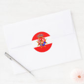 Red White Banner Groothertogdom Toscane Ronde Sticker (Envelop)