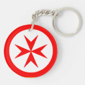 Red White Banner Groothertogdom Toscane Sleutelhanger (Achterkant)