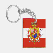 Red White Banner Groothertogdom Toscane Sleutelhanger (Voorkant Links)