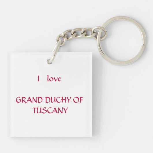 Red White Banner Groothertogdom Toscane Sleutelhanger (Achterkant)
