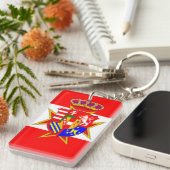 Red White Banner Groothertogdom Toscane Sleutelhanger (Voorkant Rechts)