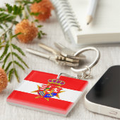 Red White Banner Groothertogdom Toscane Sleutelhanger (Voorkant Rechts)