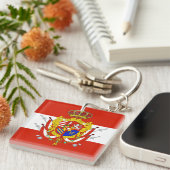 Red White Banner Groothertogdom Toscane Sleutelhanger (Voorkant Rechts)