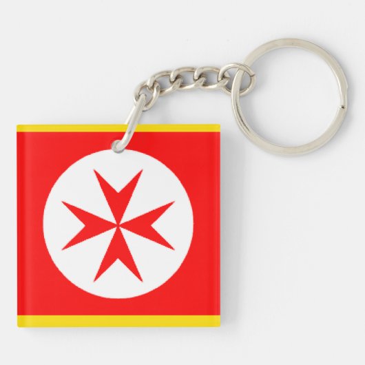 Red White Banner Groothertogdom Toscane Sleutelhanger (Achterkant)