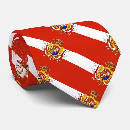 Red White Banner Groothertogdom Toscane Stropdas (Opgerold)