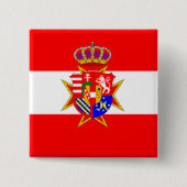 Red White Banner Groothertogdom Toscane Vierkante Button 5,1 Cm (Voorkant)
